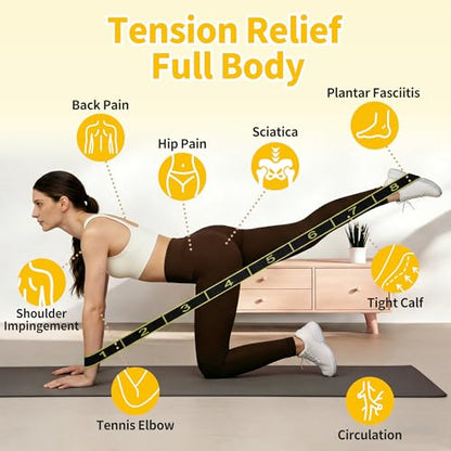 Stretch Strap, Yoga Stretching Band, Elastic Stretching Strap, Yoga Stretch Strap with 8 Loops, for Effective Stretching - color: Yellow