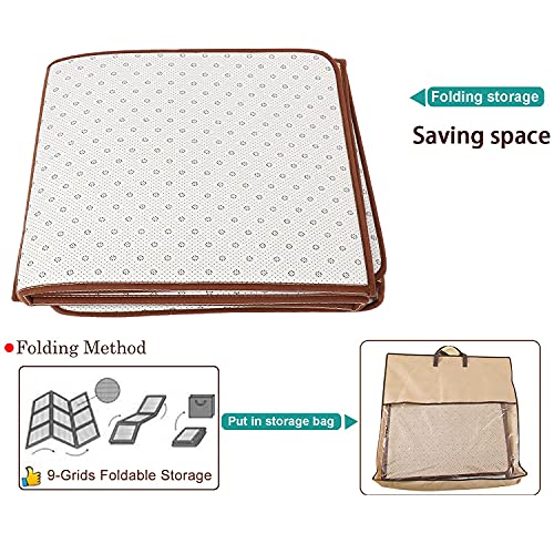 Nisorpa 71'' x 71'' Japanese Rug Tatami Rug Mat 0.47'' Thick Tatami Mat - color: Brown