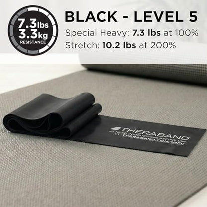 THERABAND Resistance Band, Exercise Workout, Physical Therapy, Black, 6 Ft - color: Black - Special Heavy, size: 1 Count