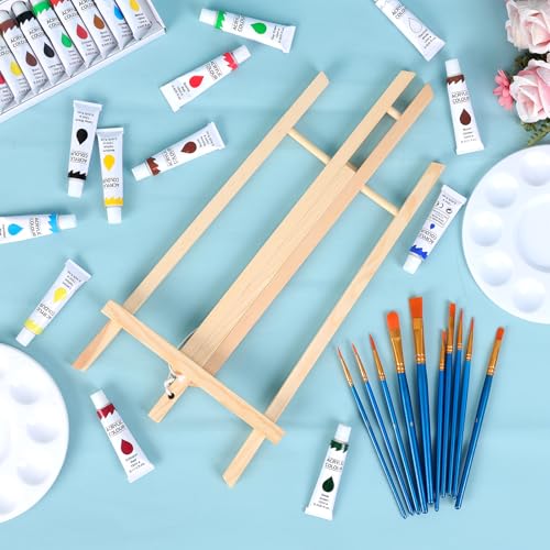 ESRICH 2 PCS 16in Wood Easels, Tabletop Easel for Painting Party | Paint Easel for Display Canvas, Photos, Display Tripod Holder Stand for Students Kids - style: 16"-2P