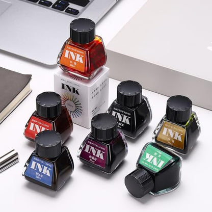 PATIKIL Fountain Pen Ink Bright Blue, 30ml Calligraphy Pen Bottled Ink Non-Carbon Colorful Smooth Flow Color Dip Drawing Set Art Supplies for Writing Painting Journaling - color: Bright Blue