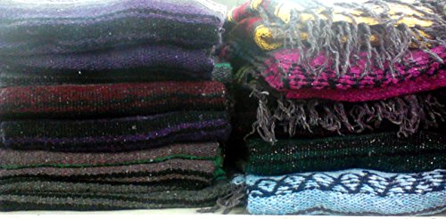Multicolor Striped Modern Synthetic Blend Artisanally Handmade Multipurpose Yoga Blanket