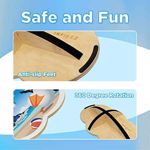 Wooden Balance Board Kids, Wobble Board For Balance, Balance Board Toddler Supporter, Balance Boards for Stability and Core Training