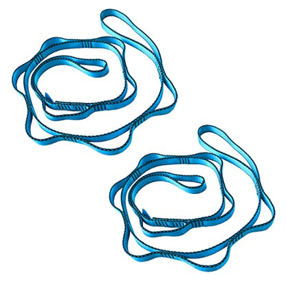 53 Inches Nylon Daisy Chains Rope Climbing Lanyard Straps Looped Strong Slings 23 kN Aerial Yoga Webbing - color: 2PCS Blue