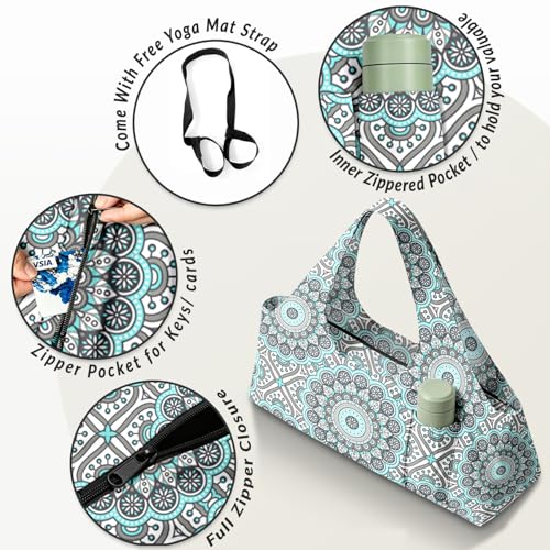 Yoga Mat Bag for Women Men Large Yoga Bag Travel - color: White