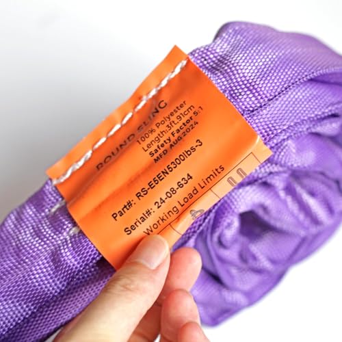 Endless Round Slings for Aerial Lyra Hoop Rig, Aerial Silks Handing Polyester Lifting Sling Spanset, Heavy Duty Polyester Capacity 5300 Lbs Vertical Capacity (Purple, 2 FT) - color: Purple, size: 2 ft