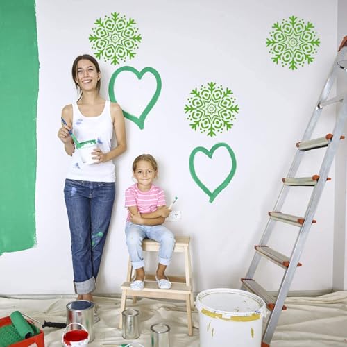 9 PCS Mandala Painting Reusable Stencils Set (6 x 6 inch) Laser Cut Drawing Template for DIY Stones Floor Wall Fabric Wood Art&Craft Supplies - color: 9 PCS