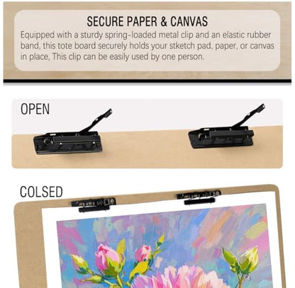 23"x26" Oversized Drawing Board with Clips and Rubber Bands | Big Size Art Board With 2 Clip To Secure Papers. Ideal For Sketching, Art Creation And Studio Use For Artists - size: 23"x26", 1 Pack