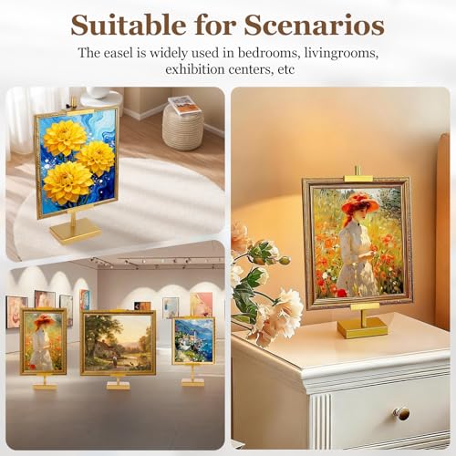 30'' Adjustable Tabletop Easel Stand, Gold Easel for Display | Steady and Elegant Picture Easels for Display, Picture Frame Stand, Adjustable Art Easel,Picture stand for Artwork, Photo. - color: Gold, size: 30inch