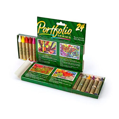 Crayola Portfolio Series Oil Pastels, Water Soluble, 24 Count, Colors May Vary - size: 1 Count (Pack of 1), style: 24 Count