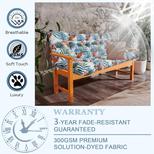 Porch Swing Cushion Three Seat Waterproof, Summer, 40x47in - color: Summer, size: 40x47in