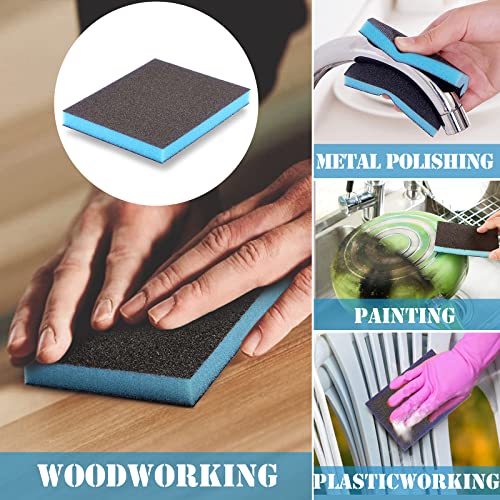 8Pcs 80 Grit Sanding Sponge, Jamiikury Coarse Sanding Blocks Washable and Reusable, Wet Dry Sandpaper Sponge for Wood Metal FurniturePaint and Drywall - size: 80 Grits