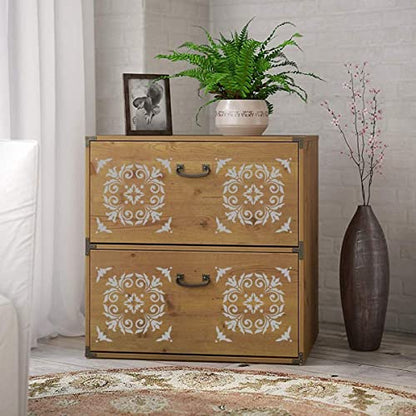 3 Pieces Mandala Painting Reusable Stencils Set (12 x 12 inch) Laser Cut Drawing Template for DIY Stones Furniture Floor Wall Fabric Wood Art&Craft Supplies - color: 3 PCS-2