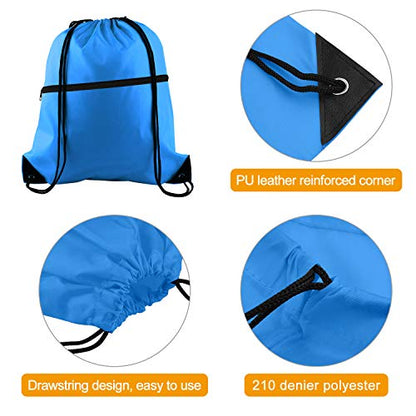 KUUQA 12Pcs Drawstring Bag Sports Gym String Backpack Bulk Cinch Bag - color: Colorful
