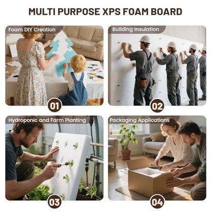 High Density XPS Foam Board, 4 Pack 15.6x11.7x0.79in Polystyrene Craft Foam | Rigid and Easy to Shape,DIY Modeling Art Projects, Party Decoration, Cosplay Prop Production, Carve,Heat Insulation - size: 15.6x11.7x0.79in-4pcs