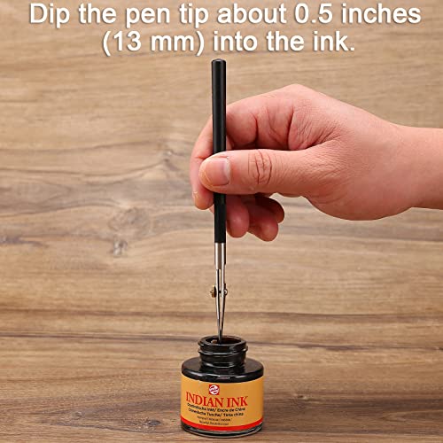 Ruling Pen for Masking Fluid, Designed for Cartography, Calligraphy, Fine Line Drawing and Technical Drawings, Suitable for Use with Masking Fluid, Drawing Ink, Indian Ink and Gouache - color: Black, style: Traditional