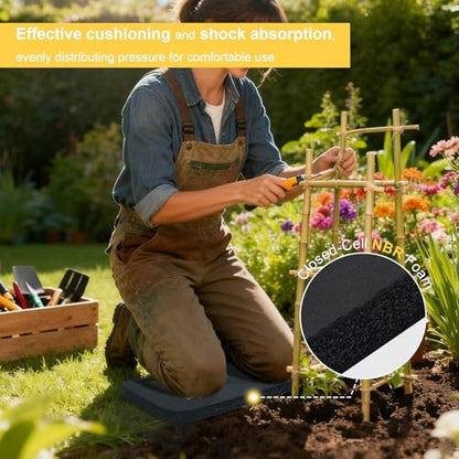 MELOTOUGH Garden Kneeling Pad, 1" Thick Soft NBR Foam Kneeling Pads for Gardening, Cleaning, Work - Lightweight & Comfortable, 15.75"x7.2" (Black) - color: Black