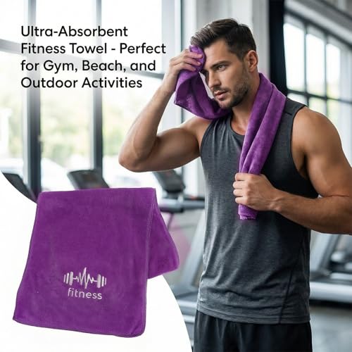 Fitness Towel, Sports Yoga Microfiber Quick-Drying Microfiber Towels for Swimming Gym and Yoga Sweat Pad, Purple - color: Purple