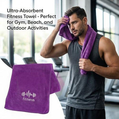 Fitness Towel, Sports Yoga Microfiber Quick-Drying Microfiber Towels for Swimming Gym and Yoga Sweat Pad, Purple - color: Purple