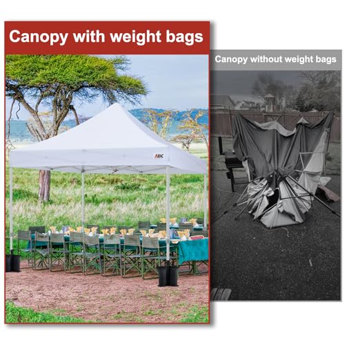 ABCCANOPY Canopy Weights 120 LBS Tent Sand Bags,4-Pack Black(No Sand) - color: Black, size: 120 LBS