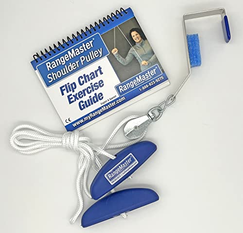 RangeMaster Molded Rubber Handle Shoulder Pulley │ Physical Therapy Tool │ Aids in Recovery and Rehabilitation │ Increases Mobility │ Metal Bracket Door Attachment - style: Metal Bracket Door Attachment