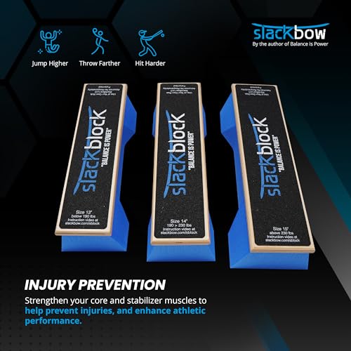 SlackBow SlackBlock Athletic Balance Trainer – Improve Balance, Stability, and Athletic Performance – Condition Your Body and Prevent Injury - Compact and Portable - size: 14"