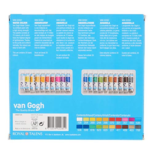 Van Gogh Watercolor Paint Set, 20x10ml Tube Set - color: 20 General (Standard Box), style: 10ml Tube
