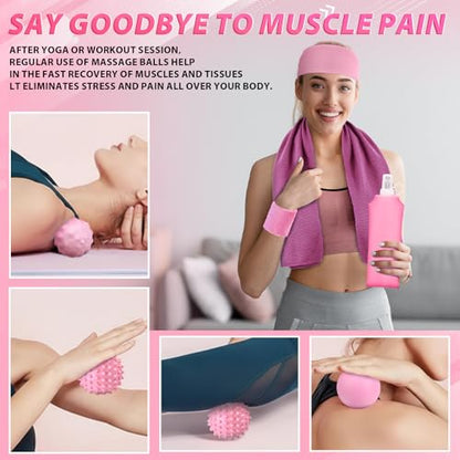 Halloscume 24 Pcs Pilates Kit, Home Pilate Equipment for Women, Pilates Ring and Ball Set with Stretching Strap, Water Bottle, Magic Circle, Yoga Ring, Gym Bag, Resistance Band, Anti Slip Sock - color: Pink