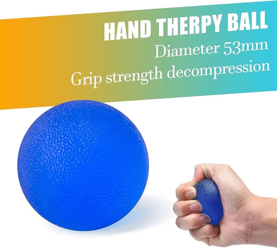 Grip Strength Trainer 7 Pack Adjustable Hand Gripper, Finger Stretcher Resistance Extensor Bands, Finger Exerciser, Grip Strength Ring & Stress Ball, Hand Grip Strengthener - color: Navy