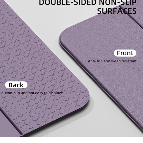 Yoga Mat Thick 10mm, Foldable Yoga Mat 75 x 26 x 0.4 Inches | Portable Workout Mat | Thick Cushioning Surface | Home Gym Exercise Mat | Pilates & Yoga Training - color: Purple