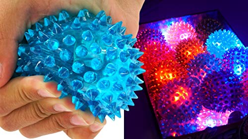 JA-RU Light Up Spiky Balls for Kids (24 Pack) – Light Up Bouncy Balls, Spiky Fidget Toys for Stress Relief, Sensory Bin Filler, Bulk Party Favors, & Classroom Prizes. 695-24p - size: 24 Pack of Spike Balls