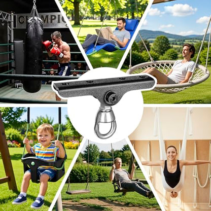 Heavy Punching Bag Hanger | Wall/Ceiling Mount Hook with 180° / 360° Rotation | Wood Beam Holder for Boxing, Weight Training, Aerial Yoga Swing & Hammock - size: 180°+ 360°rotation-A