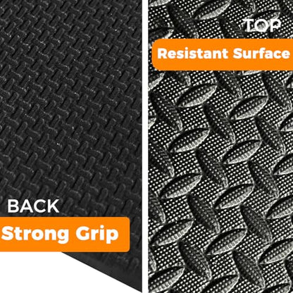 4x6ft Gym Floor Mat 10mm Thick - Large TPE/NPE Foam Workout Mat for Home Gym, Garage Floor, Yoga & Exercise - Non-Slip Eco-Friendly Fitness Mat (Black)