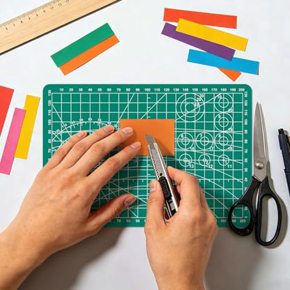 A5 Cutting Mat,8in x 6in Small Self Healing Sewing Mat Rotary Cutting Mat Double Sided Thickened Craft Cutting Board for Hobby Fabric Precision Sewing Modeling Quilting Projects,Green - color: Green, size: 8.7"L x 5.9"W