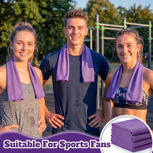Honoson 30 Pack Cooling Towels for Neck and Face, 27 x 16 in, Purple - color: Purple