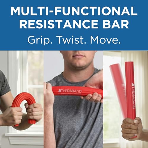 THERABAND FlexBar Resistance Bar, Physical Therapy, Flex, Elbow, Wrist, Red - color: Red