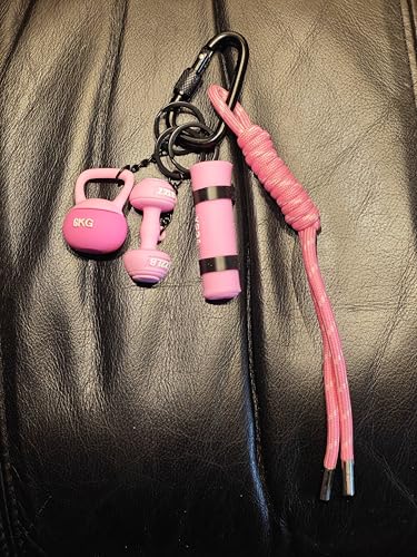 Fitness Keychain Barbell Dumbbell Keychain Bag Purse Charms Gym Lovers Fitness Enthusiast Gift Bag backpack Charms - color: Pink-yoga