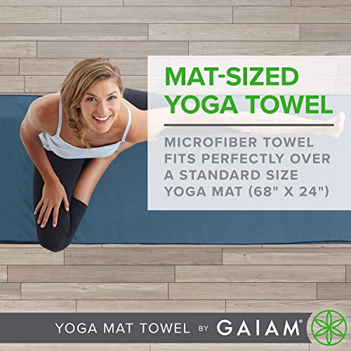 Gaiam Microfiber Yoga Mat Towel, Mulberry - color: Mulberry