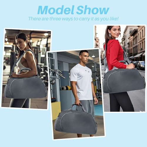 Pickleball Bag with Shoes Compartment & Wet Pocket for Men Women - color: Dark Grey