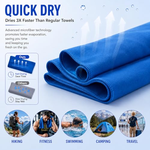 Beda Home Microfiber Travel Towel - Ultra Soft Fast Drying Gym Towel, Super Absorbent & Compact Sports Towel for Camping, Hiking, Swimming, Yoga - Includes Breathable Mesh Carrying Bag (Set of 1,Lime) - color: Lime