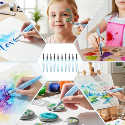 10pcs Watercolour Brush Pen Refillable Water Brush Pens Premium Leakproof Watercolor Pen for Watercolor Painting Artists Calligraphy Art Paintbrush Sets