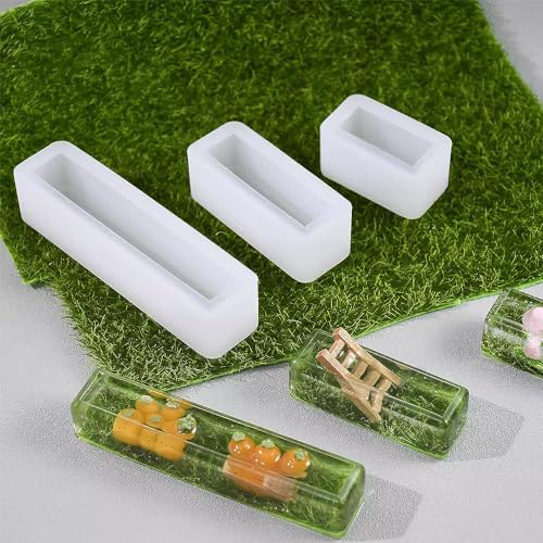 RESINWORLD Upgraded 10 Sizes Epoxy Resin Molds Silicone Kit, Square Rectangle Silicone Molds for Resin, Soap, Candles, Specimen, Dried Flower