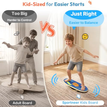Sportneer Kids Balance Board, 4-Mode Adjustable Balance Trainer - color: Brush Blue