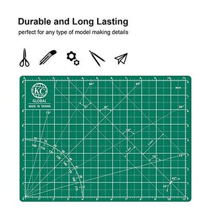 KC GLOBAL A4 (12"x9") Self-Healing Cutting Mat (Dark Green) - Sturdy, Reversible, Eco-Friendly, Non-Slip. Premium Desk Mat for Crafters, Quilters, and Hobbyist - color: Dark Green, size: 9"L x 12"W