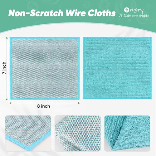 Orighty Dish Cloths, 12 Pack Double-Layer Metal Dish Rags, 7"x8" - color: Multicolor