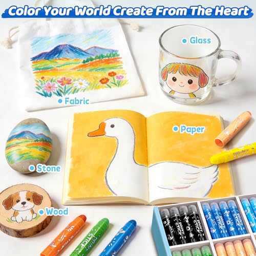 144 Tempera Paint Sticks Bulk, Washable Solid Crayons in 12 Colors | No Mess, Quick Drying, Ideal Back to School Painting Art Supplies Bulk for Classroom Students