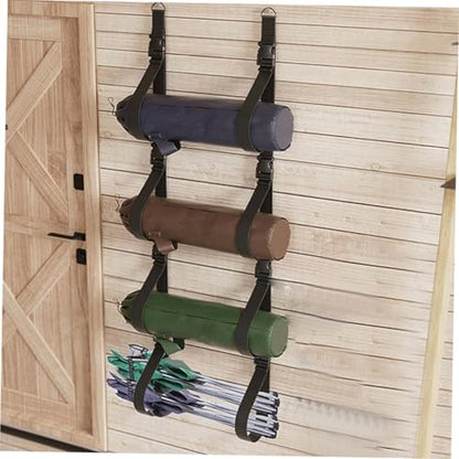 2pcs Adjustable Wall Mounted Storage Straps for Garage and Camping Chair, Heavy-duty Buckle Hanging Organizer, Multi-use Wall Storage System for Home and Outdoor