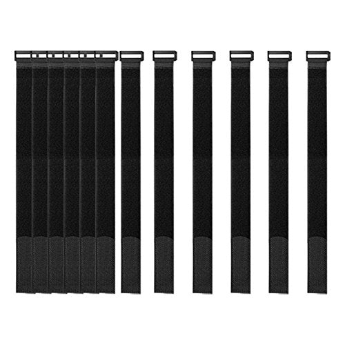 YiwerDer [16 Pack] 1 x 18" Hook and Loop Reusable Fastening Nylon Cable Securing Straps, Durable Functional Ties to Keep Your Places from Tangled Messes of Cords - style: 18" x 1Inch