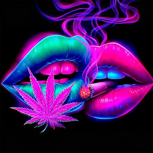 MAXBYE Diamond Art Kits for Adults, Colorful Lips 5D Full Drill Diamond Painting Kit for Beginners, DIY Gem Art Craft for Home Wall Decor, Girls Birthday Presents 12x12in - color: ZD048