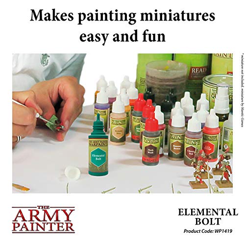 The Army Painter Elemental Bolt Warpaint - Acrylic Non-Toxic Heavily Pigmented Water Based Paint for Tabletop Roleplaying, Boardgames, and Wargames Miniature Model Painting,W60 x L72,WP1419 - color: Elemental Bolt